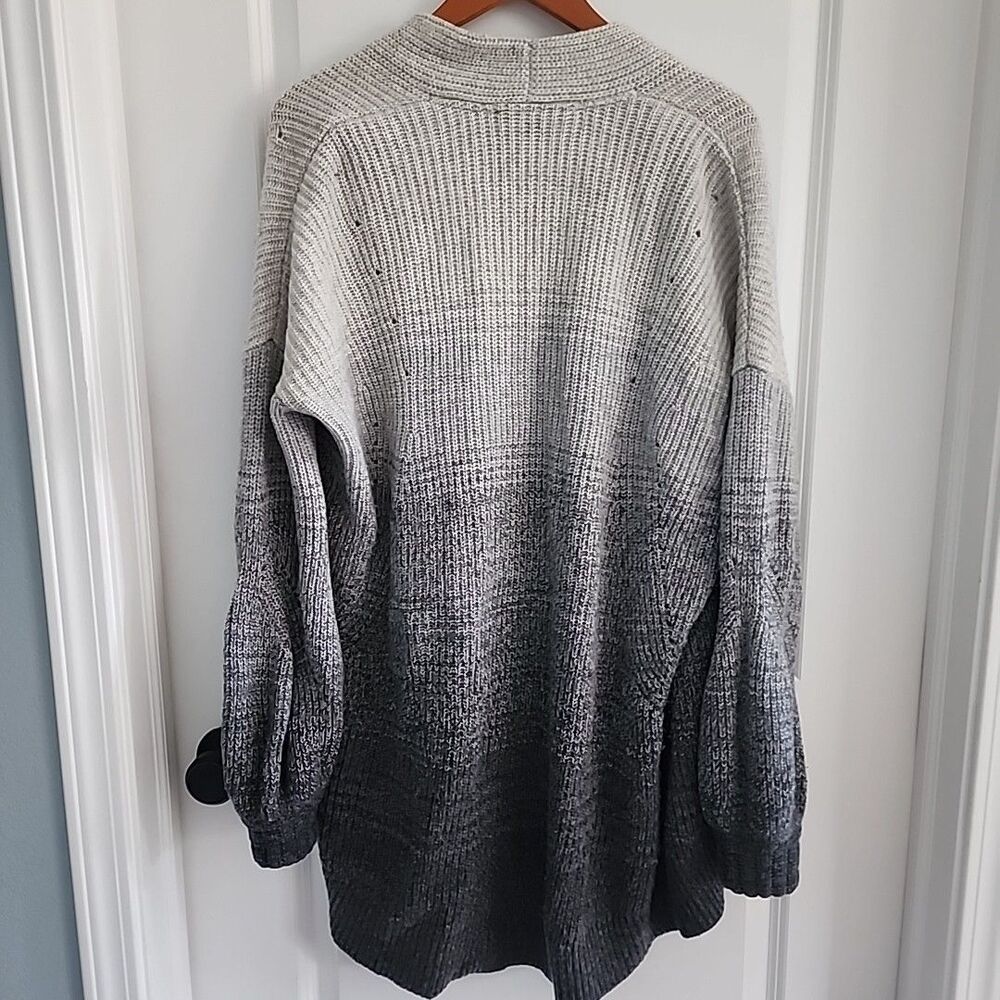 Athleta Lucca Wool Cashmere Ombré Chunky Knit Cardigan Open Sweater Size Medium - Picture 3 of 7